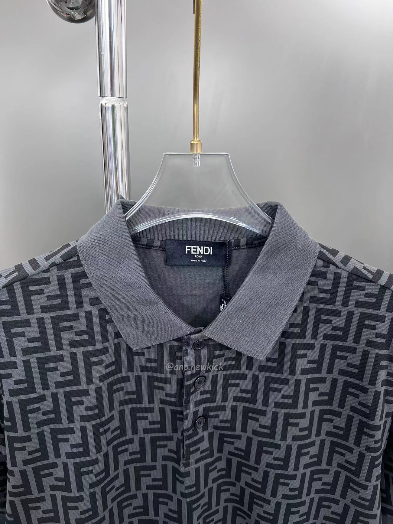 Fendi Ff Black Polo T Shirt (4) - newkick.app